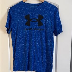 Boy’s Under Armour Speckled Blue T-Shirt with Black Logo